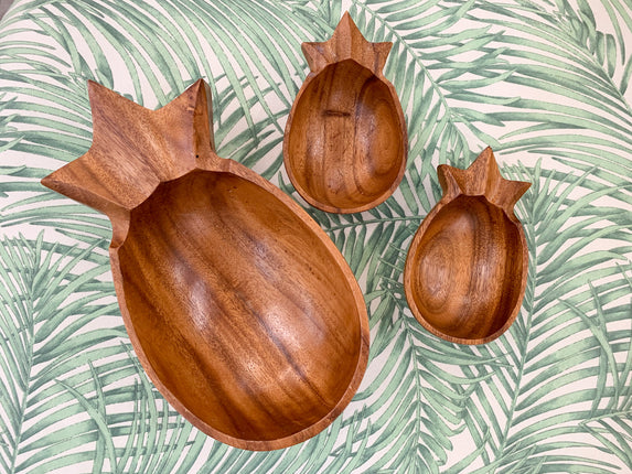 Monkey Pod Trio of Pineapple Bowls