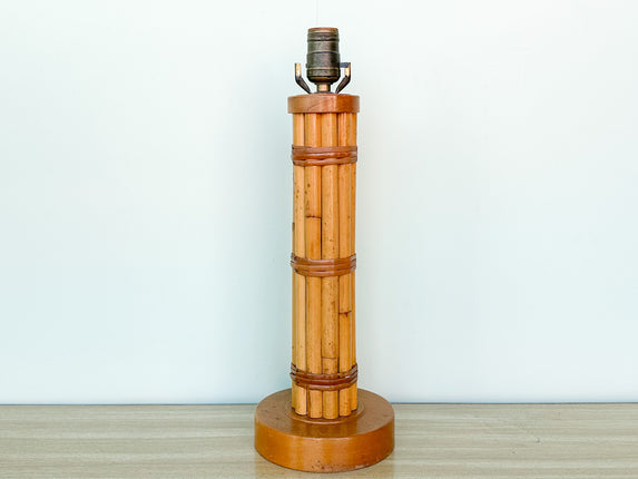 Old Florida Rattan Column Lamp