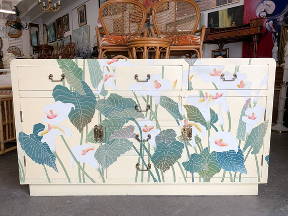 Colorful Calla Lily Waterfall Credenza