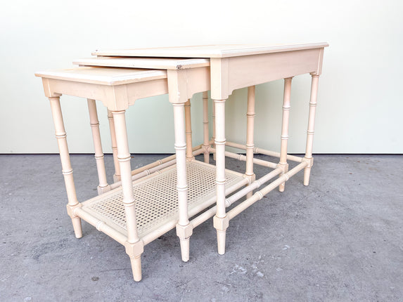 Palm Beach Chic Faux Bamboo Nesting Tables