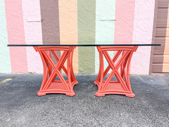 Coral Reefer Rattan Table