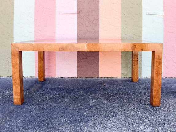 Milo Baughman Burl Wood Dining Table