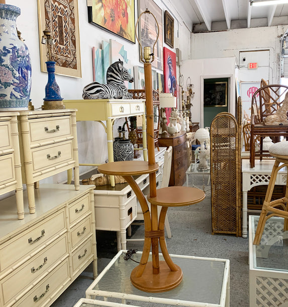 Rattan Table Floor Lamp