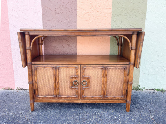 Thomasville Faux Bamboo Flip Top Server
