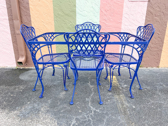 Palm Beach Chic Lattice Iron Bistro Set