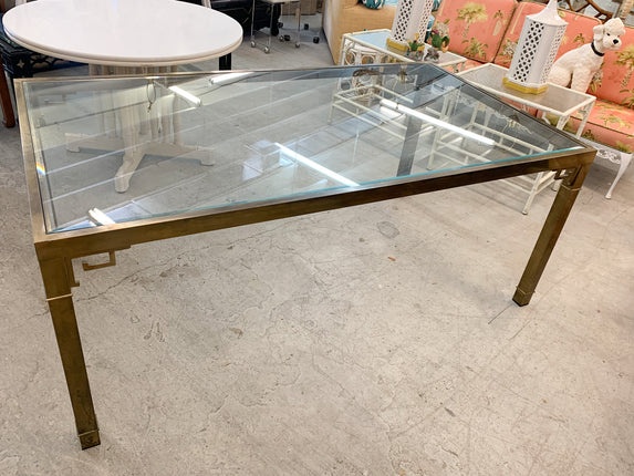 Mastercraft Brass Greek Key Dining Table