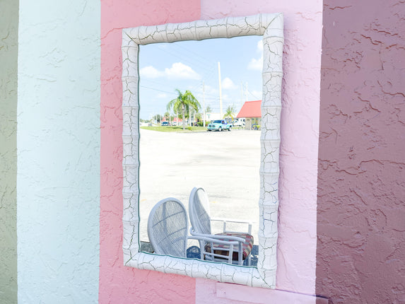 Faux Bamboo Crackle Mirror