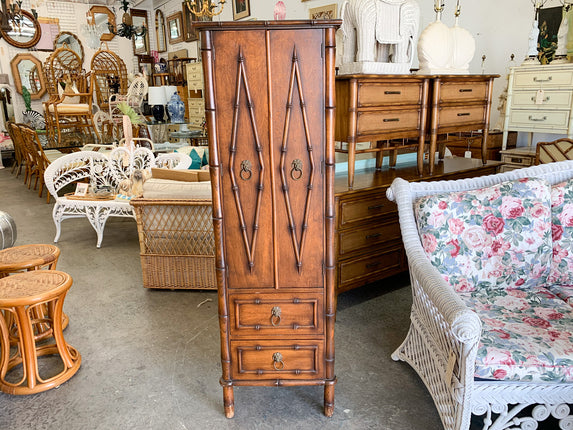 Fierce Lion Faux Bamboo Cabinet
