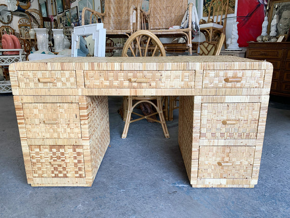 Island Style Rattan Wrapped Desk