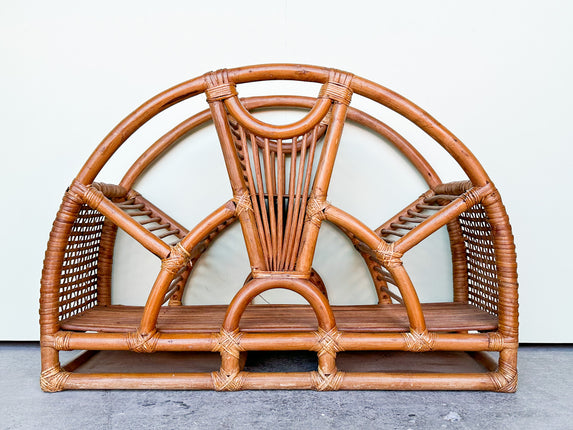 Old Florida Rattan Fan Shelf
