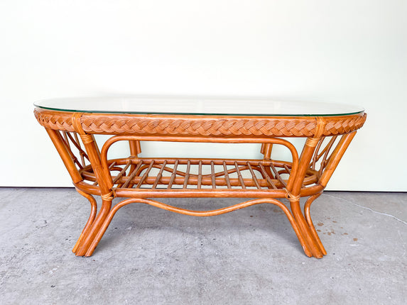 Braided Rattan Coffee Table