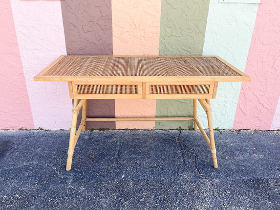 Island Style Rattan and Bamboo Desk