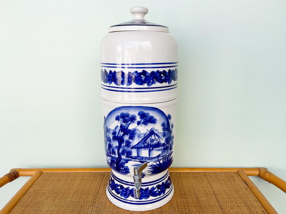 Blue and White Ceramic Decanter