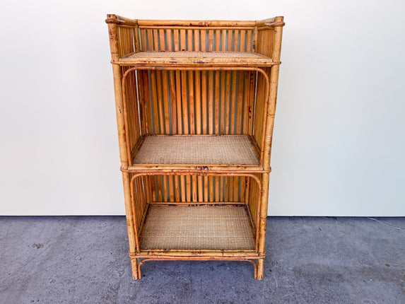 Petite Tortoiseshell Rattan Etagere