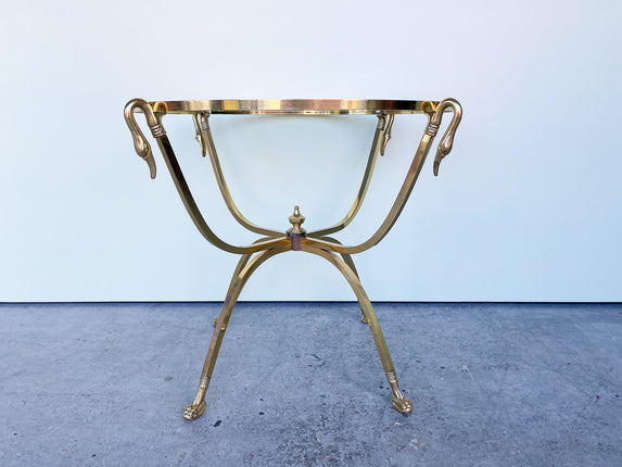 Brass Swan Side Table