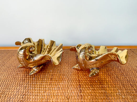 Pair of Brass Clam Shells