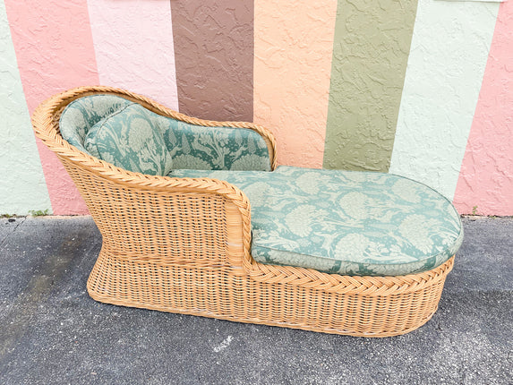 Braided Rattan Chaise