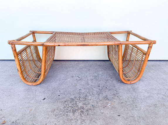 Large Rattan and Cane Breakfast Tray