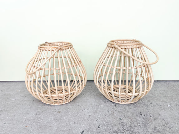 Pair of Rattan Lanterns
