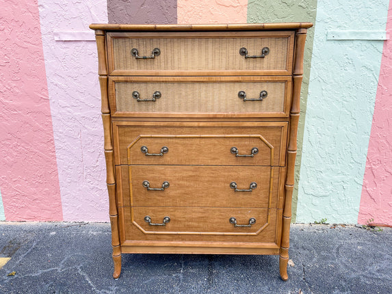 Warehouse Wednesday Sale: Natural Faux Bamboo Tall Chest