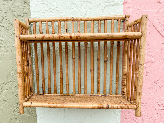 Tortoiseshell Rattan Shelf