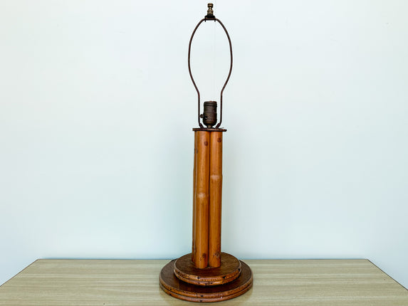 Old Florida Four Column Rattan Lamp