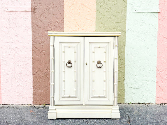 Faux Bamboo Folding Bar on Casters