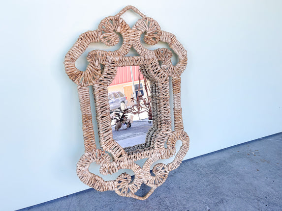 Raffia Wrapped Mirror