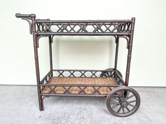 Faux Bamboo Bar Cart