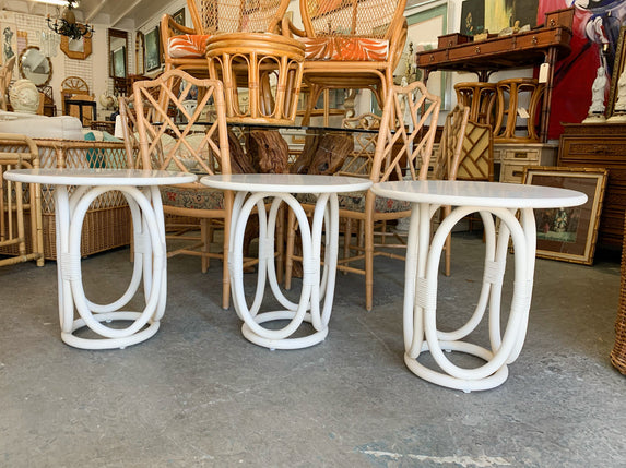 Pair of Ficks Reed Round End Tables