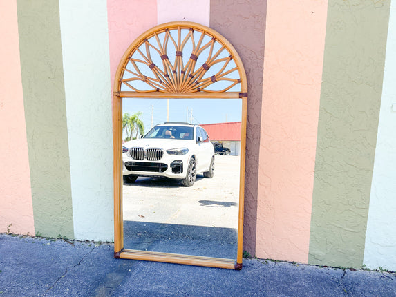 Huge Rattan Sunburst Mirror