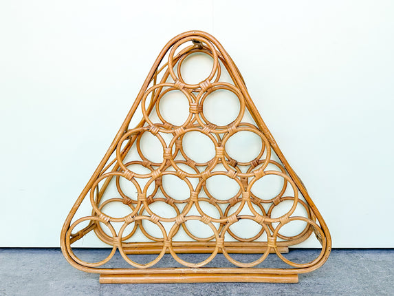 Large Triangle Rattan Wine Rack