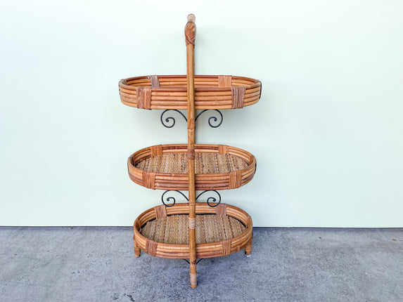 Three Tier Bamboo Side Table
