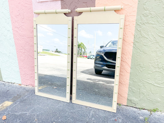 Pair of Faux Bamboo Mirrors