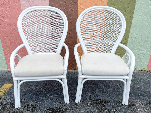 Pair of Balloon Back Rattan Chairs