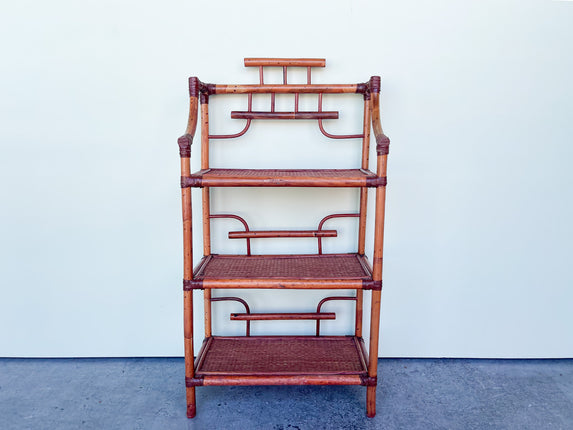 Petite Pagoda Rattan Etagere