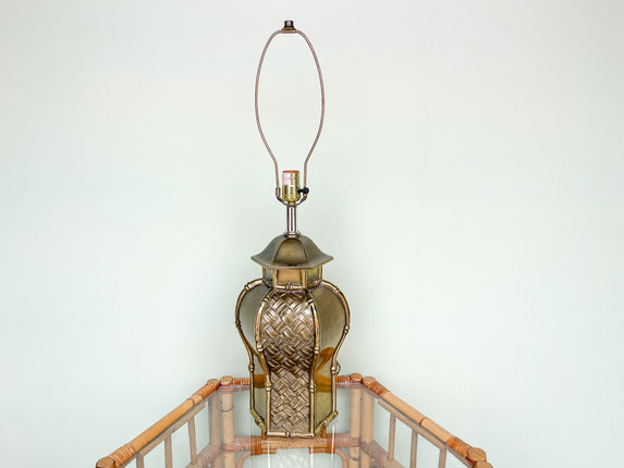 Faux Bamboo Brass Pagoda Lamp