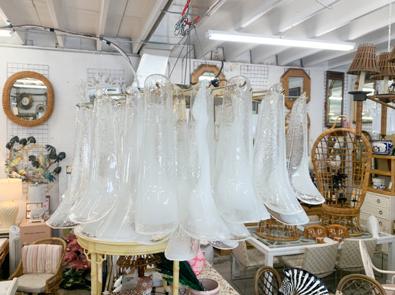 Flush Mount Mazzega Murano Petal Chandelier