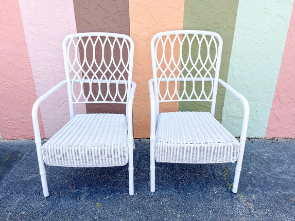 Pair of Faux Bamboo Patio Chairs