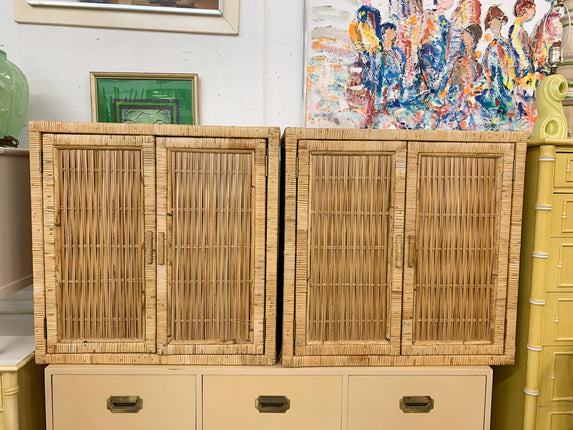 Pair of Oversized Island Style Rattan Chests