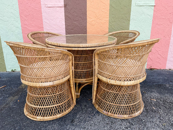 Island Style Woven Rattan Breakfast Set