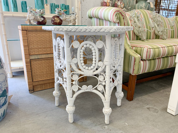 Fiddlehead Wicker End Table