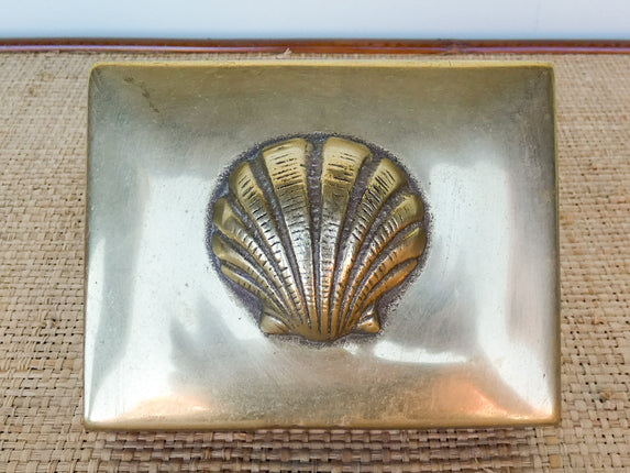 Wood and Brass Shell Box