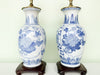 Pair of Blue and White Chinoiserie Lamps