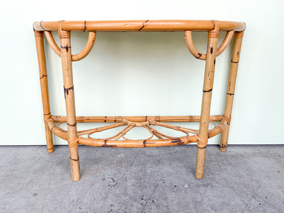 Sunburst Rattan Demilune