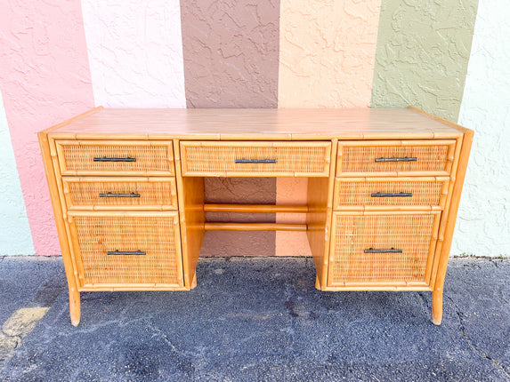 Coastal Rattan and Bamboo Desk