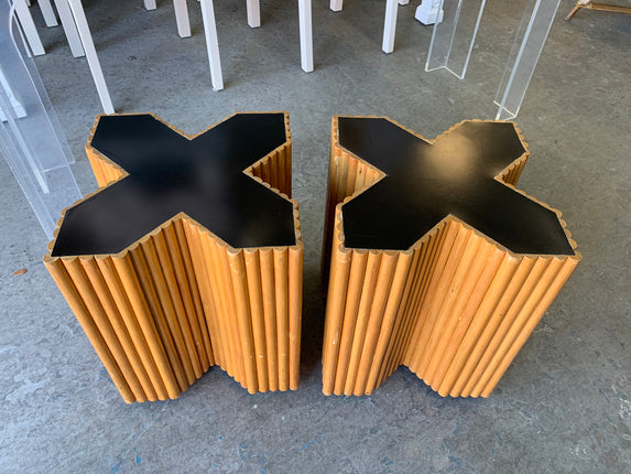 Split Reed Cross End Tables