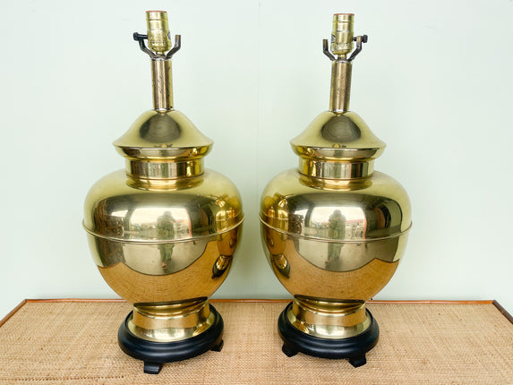 Pair of Brass Urn Lamps