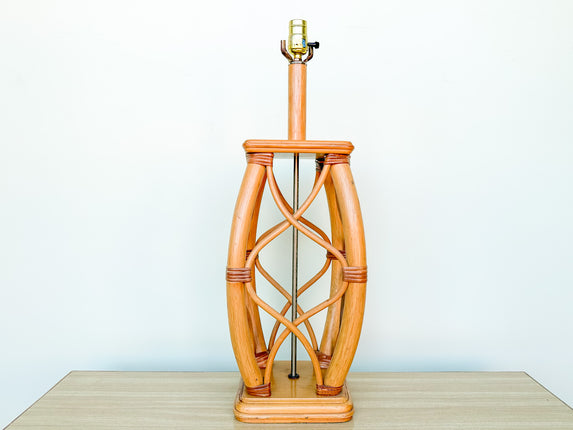 Old Florida Rattan Lattice Lamp
