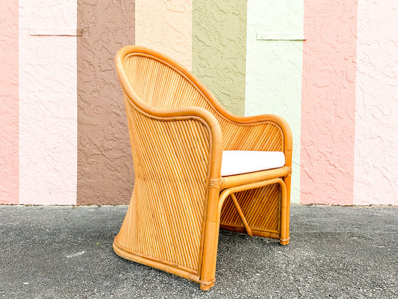 Gabriella Crespi Style Pencil Reed Rattan Chair